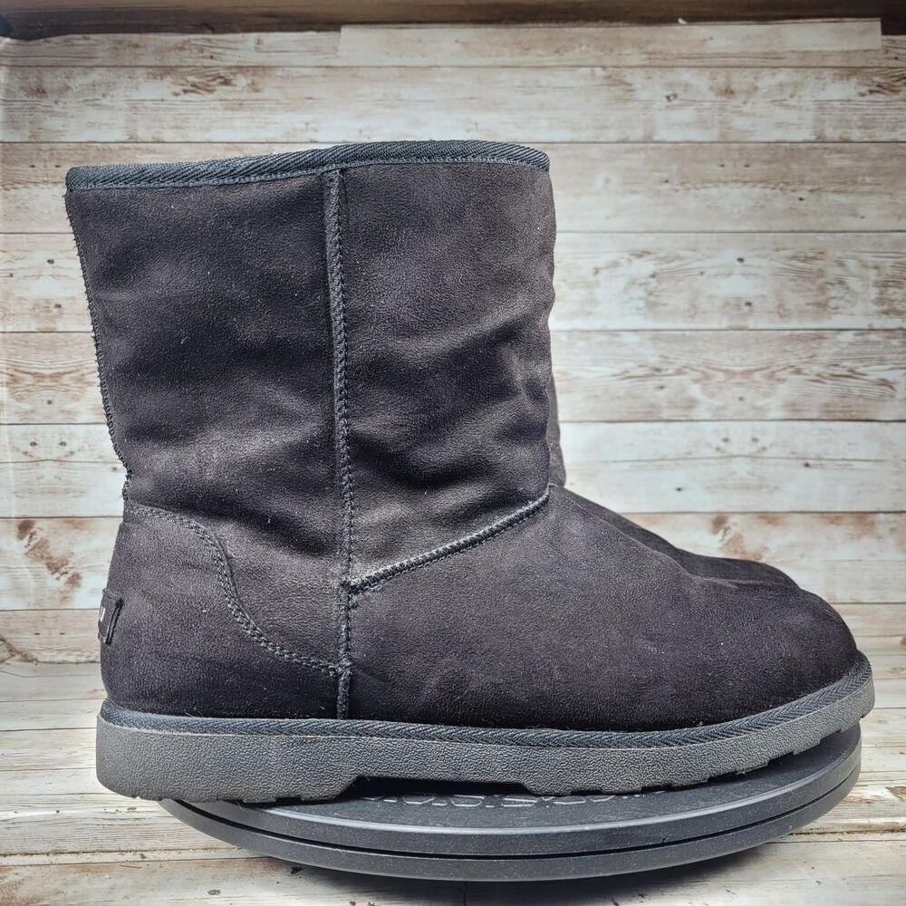 Makalu Winter Boots Women's Size 10 Black Suede Fur Lined Round Toe Mid-Calf